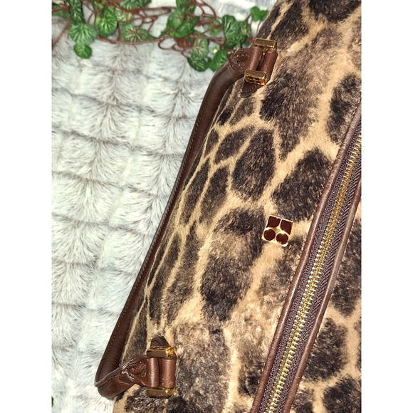 Kate Spade | Giraffe Faux Hair Brown Leather Satchel - Picture 5 of 15
